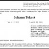 Tekert Johann 1935-2010 Todesanzeige